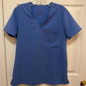 women's scrub top Catarina™ - One-Pocket Scrub Top - S / Cecil Blue